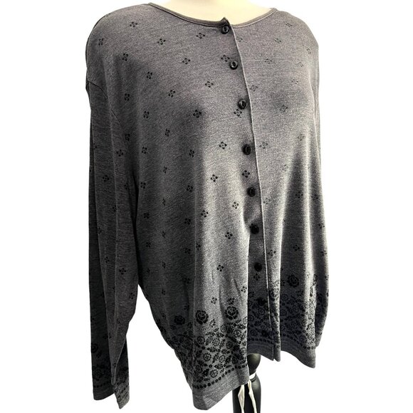 Vintage Carolina Colours Plus Grey Button Front Cardigan Sz 22/24 Womens Plus Gr - Picture 9 of 13